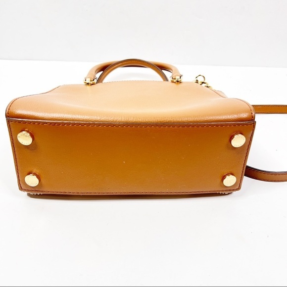 Michael kors Brown Tan Embellished Stud Ellis convertible satchel Crossbody - Picture 3 of 10